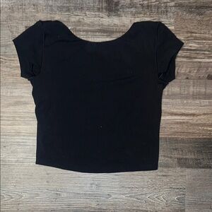 Aerie Black Open Back Crop Top